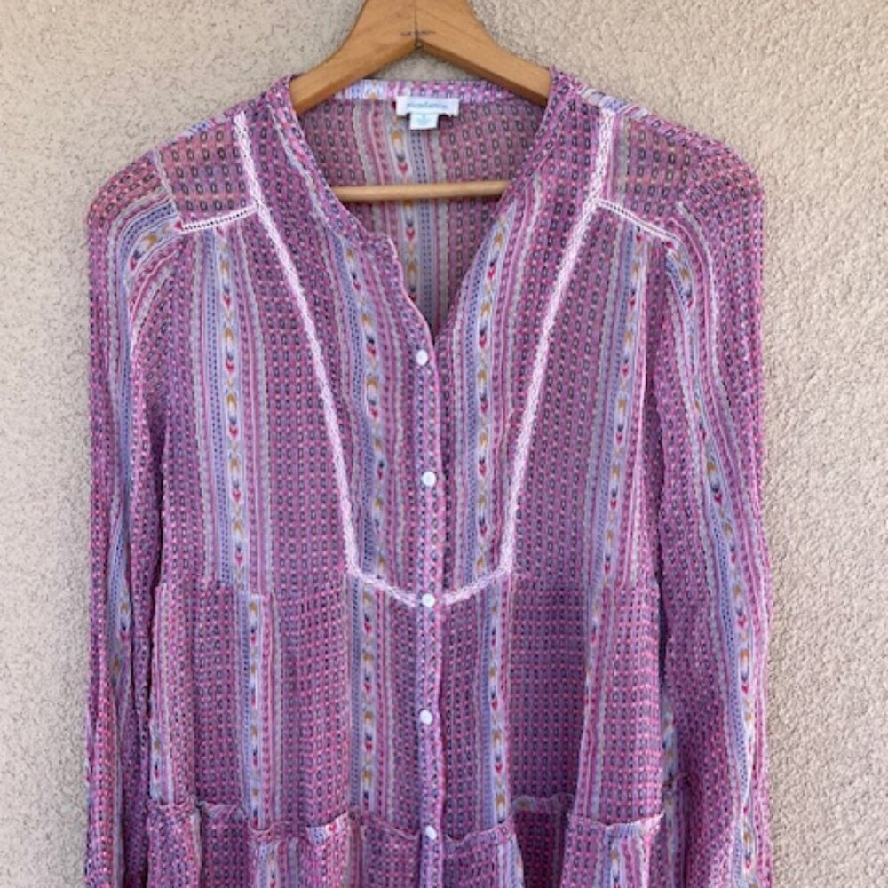 Sundance sheer boho chic shirt - S